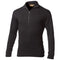 Black long-sleeve pullover with a quarter zip on a white background