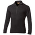 Black long-sleeve pullover with a quarter zip on a white background